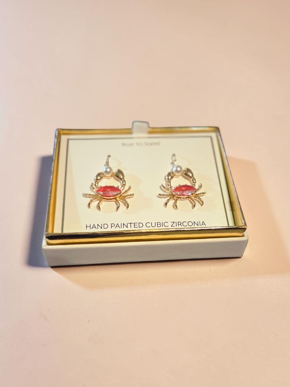 True To Form Hand Painted Cubic Zirconia Earrings, Pick 1, NIB